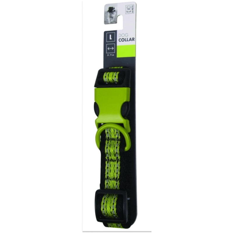 M Pets Highway Collar for Dogs (Green) L:20-28in Neck
