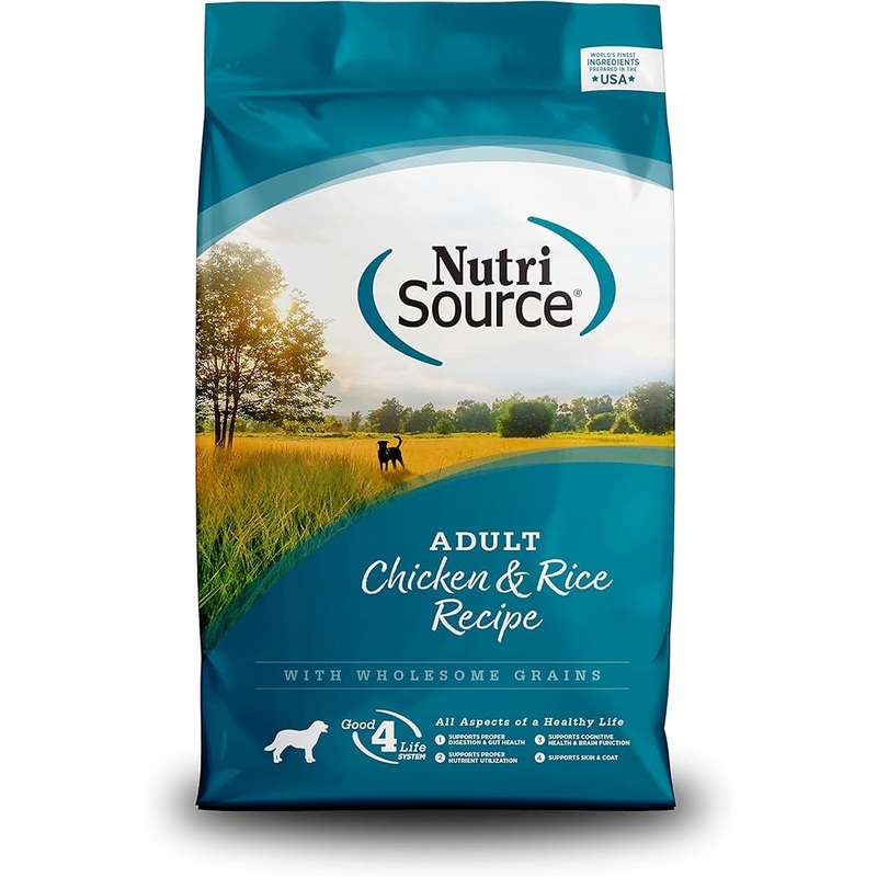 NutriSource Adult Dry Dog Food, Chicken and Rice, 12LB
