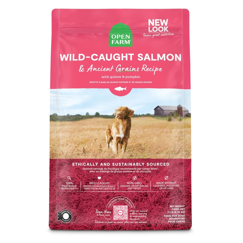 Open Farm Ancient Grains Dry Dog Food  Wild Salmon Ancient Grain Recipe, 11 lb Bag