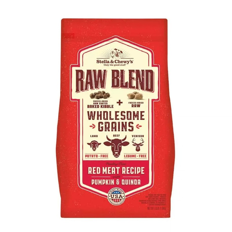 Stella & Chewys Raw blend wholesome grains red meat recipe pumpkin & quinoa dry dog food kibble 3.5lbs