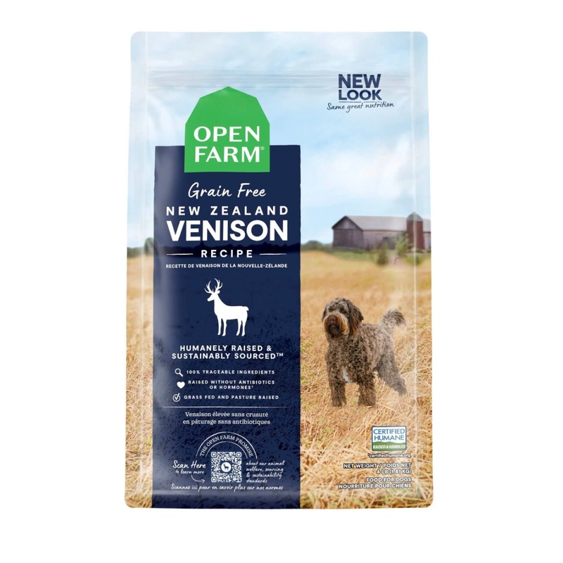 Open Farm New Zealand Venison Grain-Free Dog Kibble 22lb