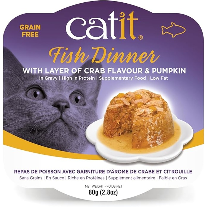 Catit fish dinner with layer of crab and pumpkin 2.8 oz