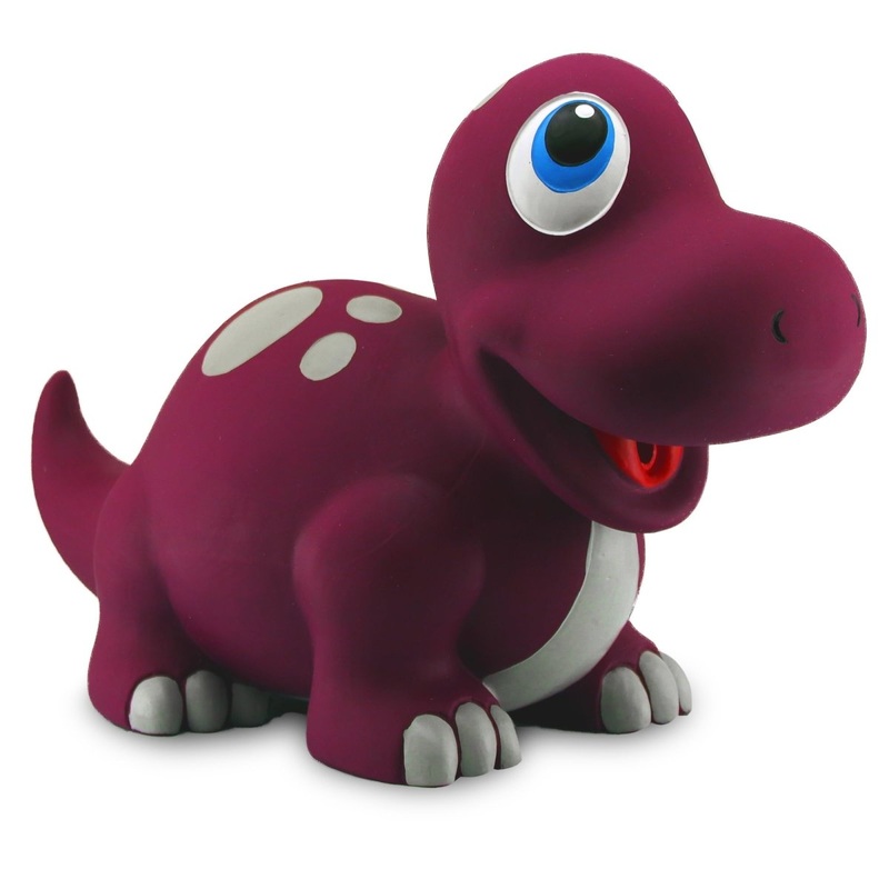 PetSport Naturflex Large Brontosaurus Latex Dog Chew Toy | Non-Toxic Rubber Chew Toy | 9″