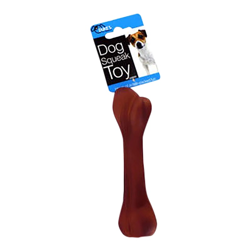 Rubber Tree Bone Dog Squeak Toy, 6.25″L Brown 6.25″