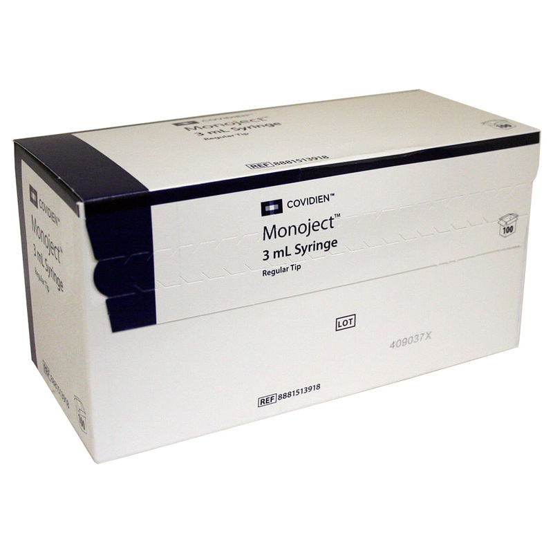 Rx Monoject Luer-Slip (LS) Syringe 3 cc 100 Count