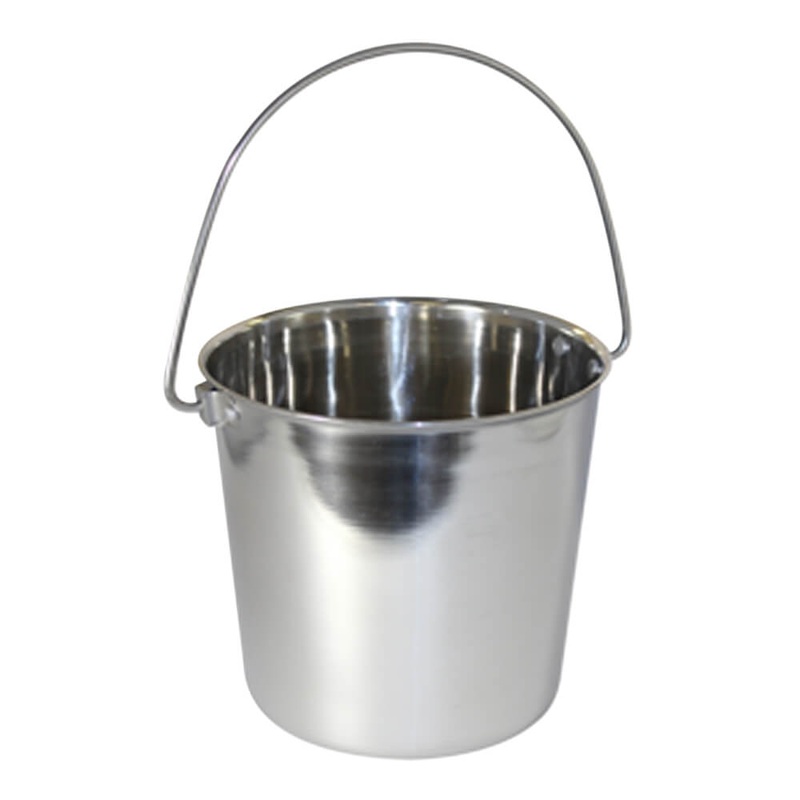 Stainless Steel Pail, Round with Rivets 1qt
