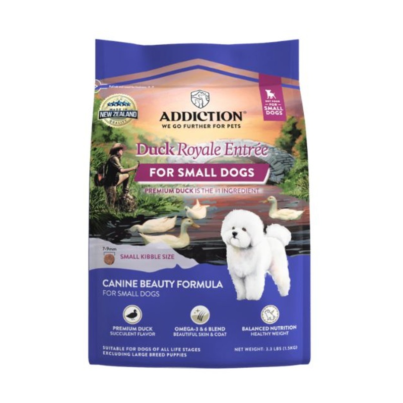 Addiction Dry Dog Food (Duck Royale Entree For Small Dogs) 3.3lb